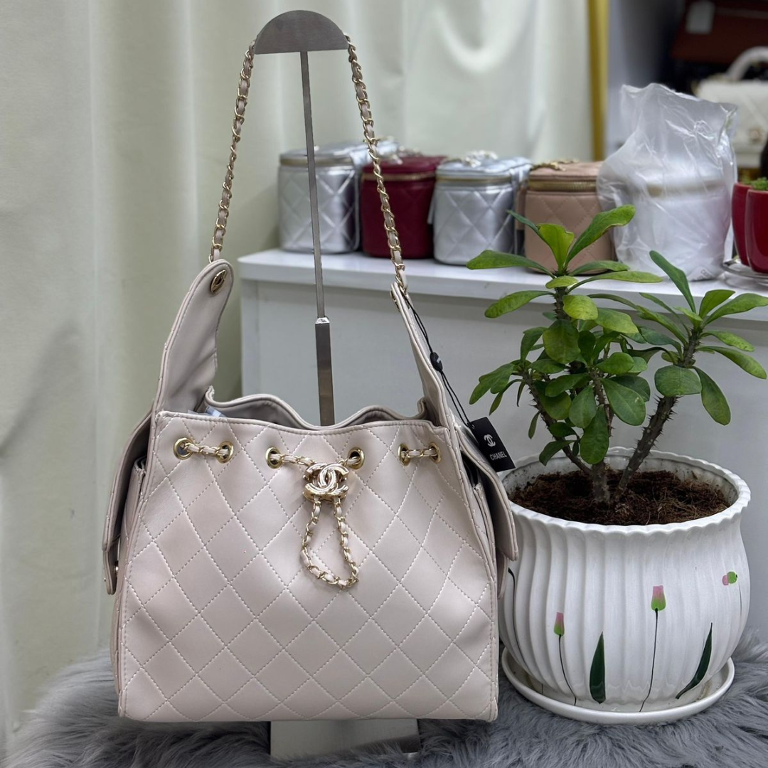 CHANEL Women’s Pink Quilted Leather Shoulder Bag | Luxury Chain Handbag for Women Dubai
